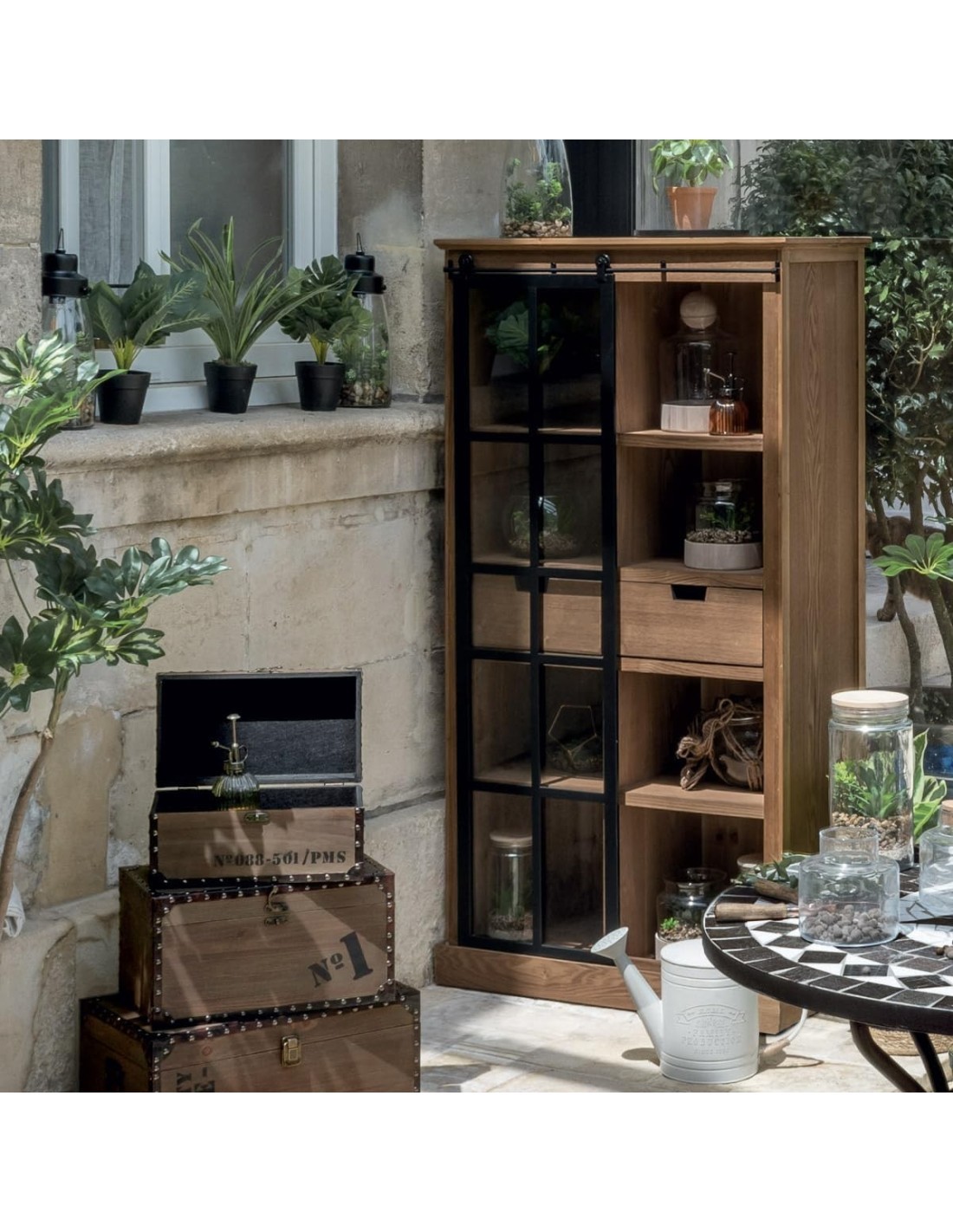 VETRINA 179079 DANIK 80X40X150CM LEGNO/VETRO su TreG Ingrosso