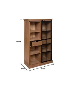 VETRINA 179079 DANIK 80X40X150CM LEGNO/VETRO su TreG Ingrosso