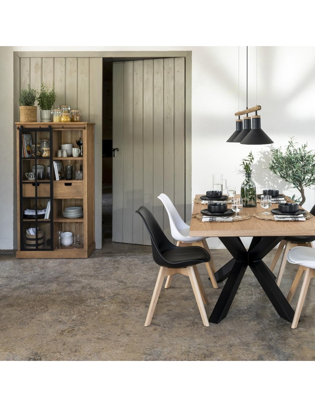 VETRINA 179079 DANIK 80X40X150CM LEGNO/VETRO su TreG Ingrosso