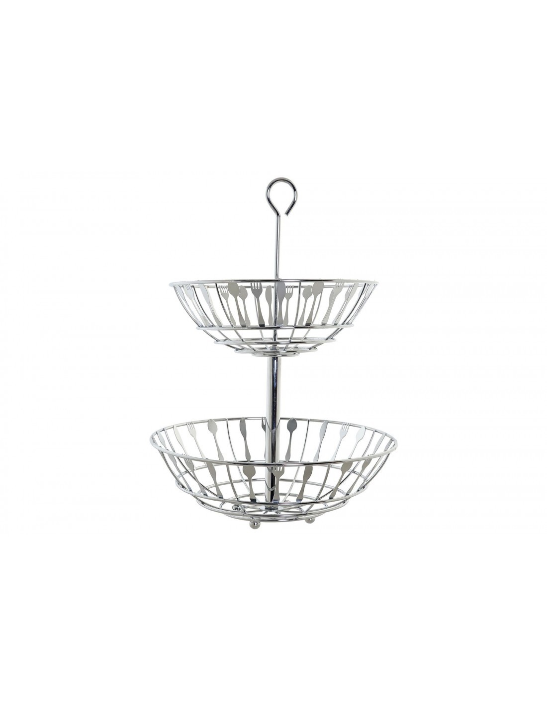PORTAFRUTTA PC185166 CROMATO 28X28X40 DECORAZIONE POSATE su TreG In...