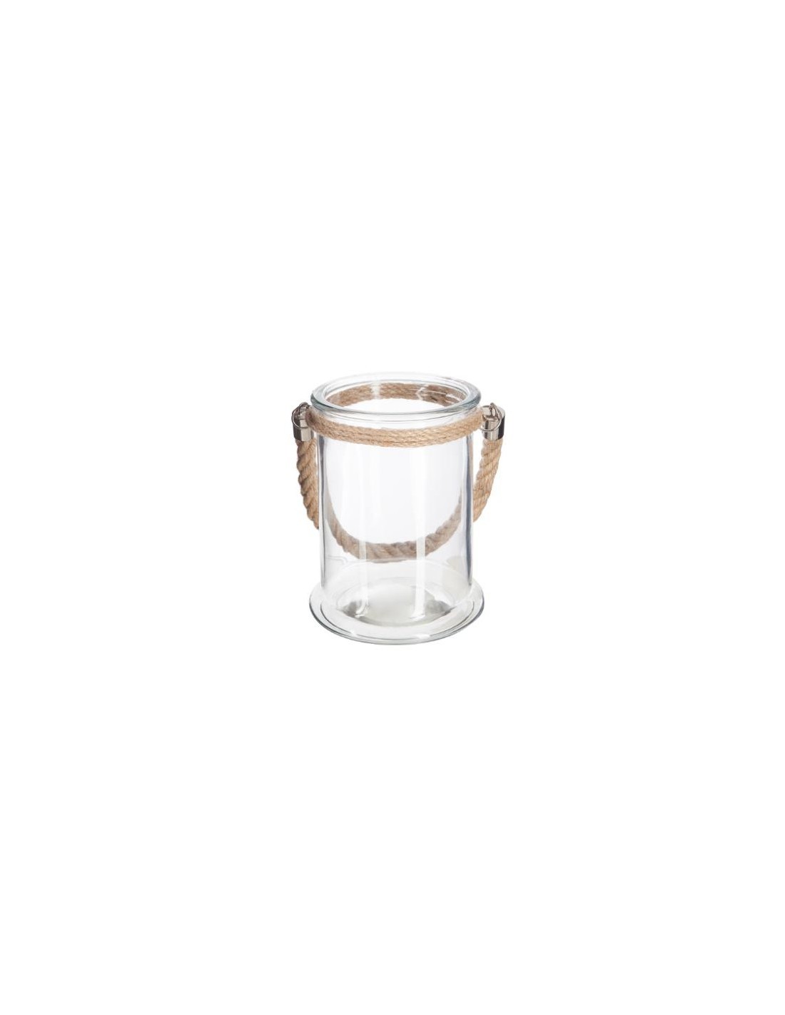 PORTACANDELA LENA IN VETRO CON CORDA 12.5 x 17CM su TreG Ingrosso