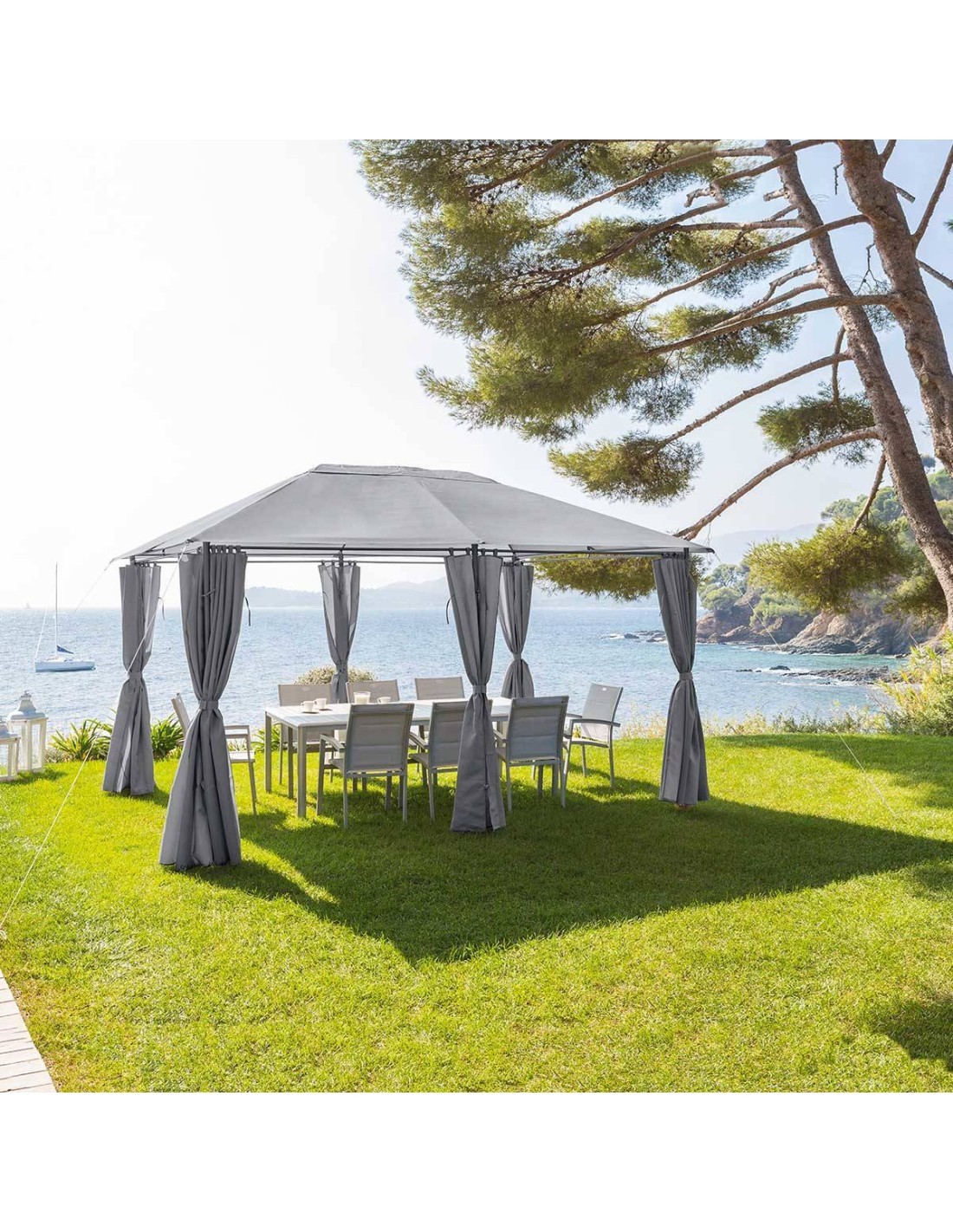 GAZEBO 123960 SANTORINI 4X3 ARDESIA su TreG Ingrosso