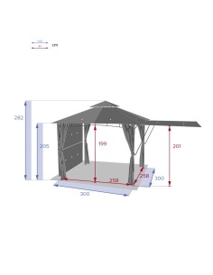 GAZEBO 149709 AMALYA 3X3 ARDESIA su TreG Ingrosso