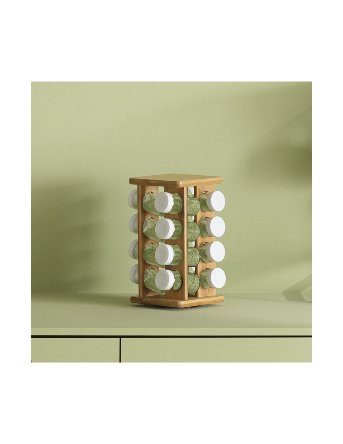 PORTASPEZIE BAMBOO 124572 CON 16 BARATTOLI su TreG Ingrosso