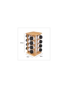 PORTASPEZIE BAMBOO 124572 CON 16 BARATTOLI su TreG Ingrosso