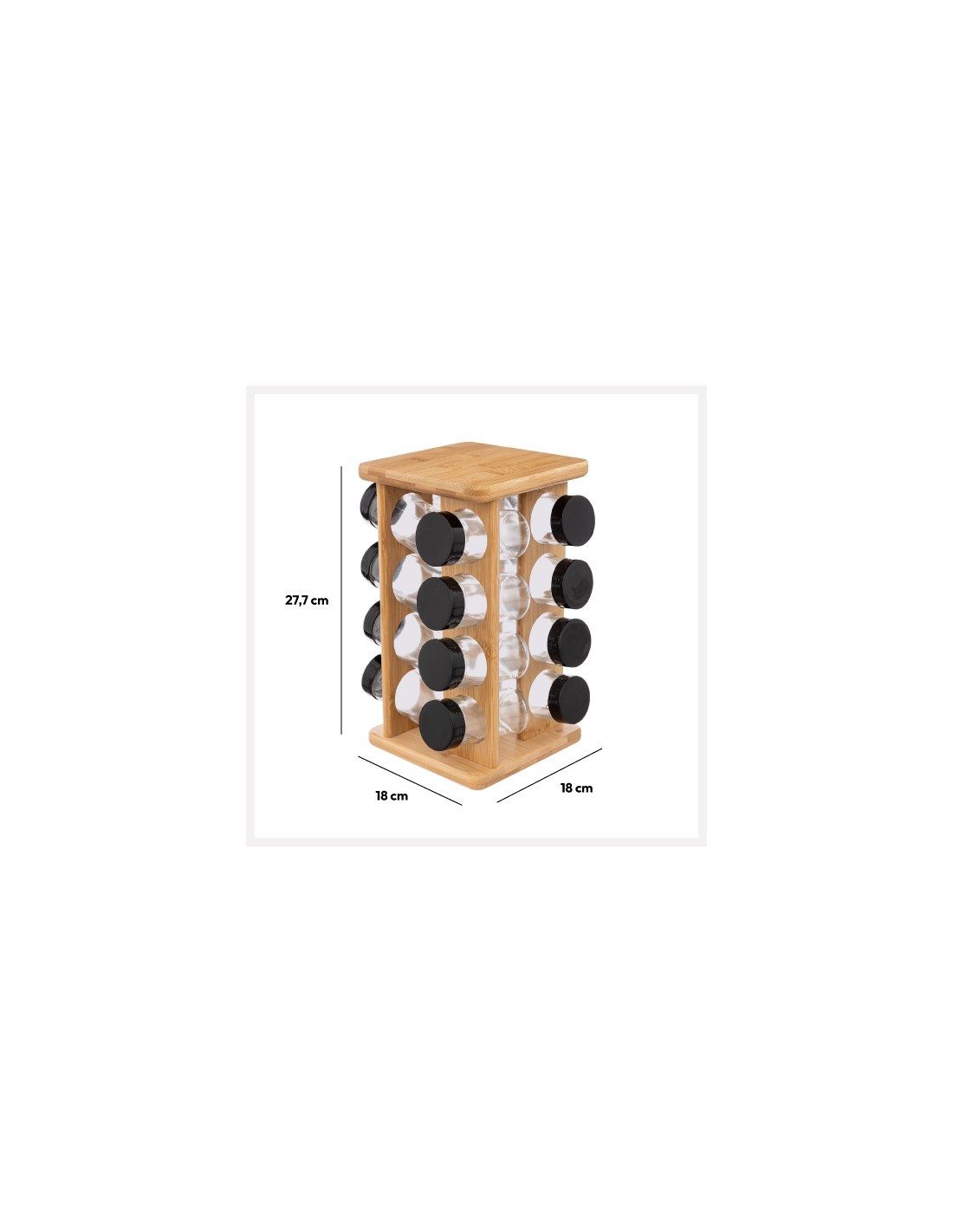 PORTASPEZIE BAMBOO 124572 CON 16 BARATTOLI su TreG Ingrosso