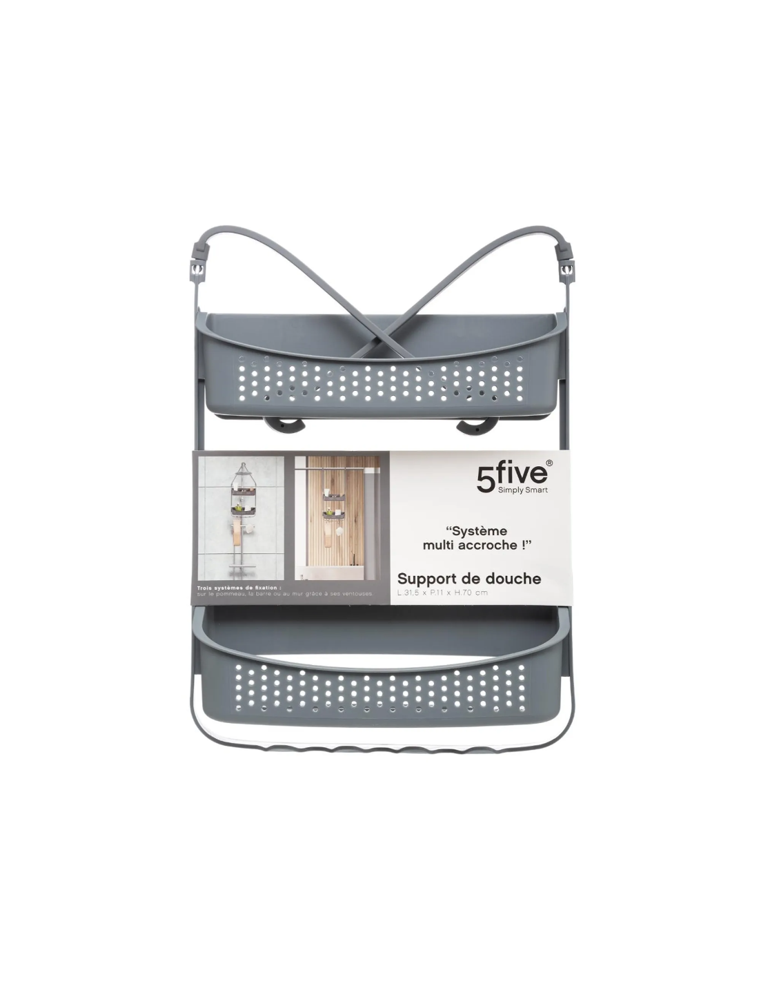 MENSOLA 160922B DOCCIA 2P FLESSIBILE GRIGIO su TreG Ingrosso