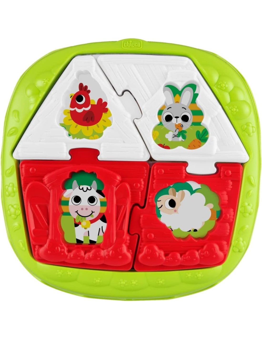 Chicco Puzzle della Fattoria 2in1 - Gioco Educativo con Forme Incastro e Puzzle per Bambini 10 Mesi - 3 Anni