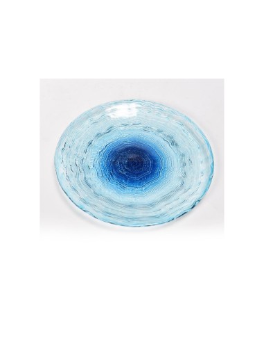 PIATTO 49430 ONDA D21CM VETRO BLU su TreG Ingrosso