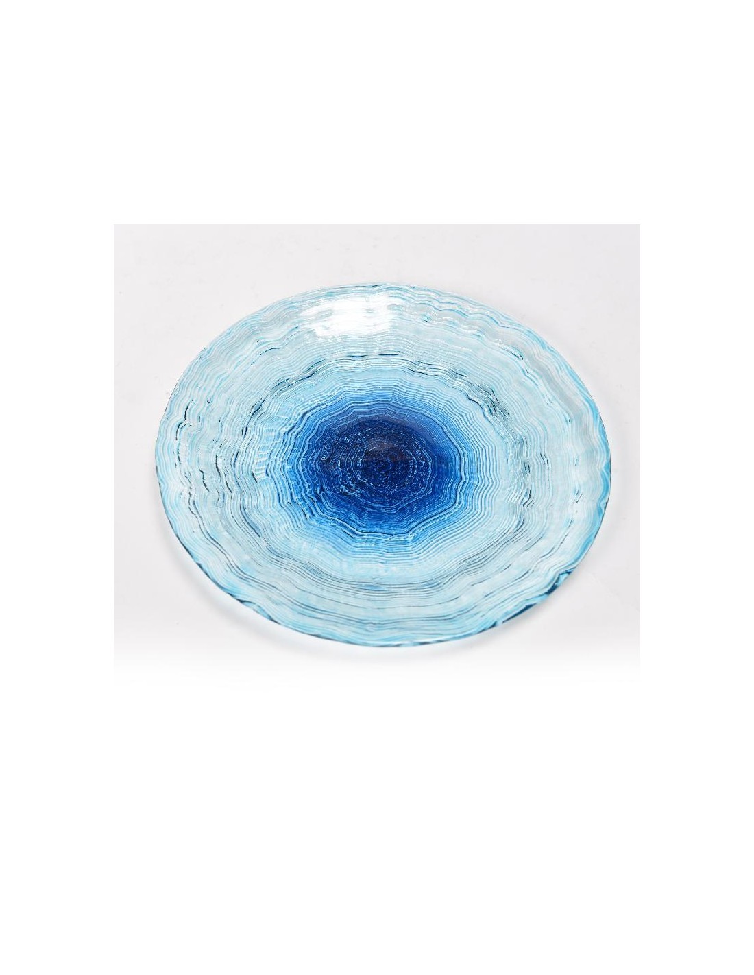 PIATTO 49430 ONDA D21CM VETRO BLU su TreG Ingrosso