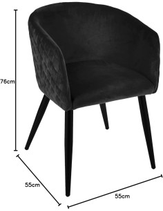 POLTRONA 157153F MARLO VELLUTO NERO su TreG Ingrosso 2