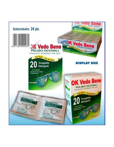 CONF 20PZ TOVAGLIETTE PULISCI OCCHIALI su TreG Ingrosso