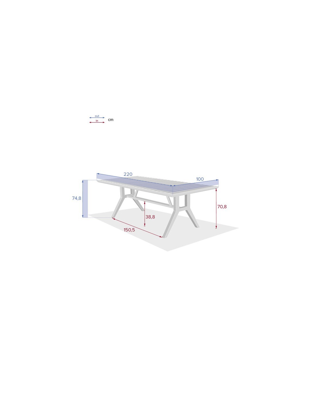 TAVOLO 171145 PAPUASIA 220X100X75CM LEGNO su TreG Ingrosso