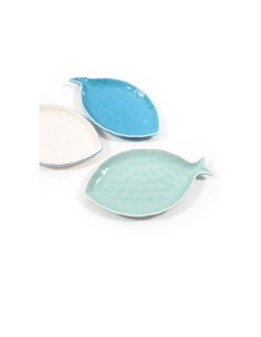 PIATTO PESCE 01860 COLORI ASSORTITI 31,5X18CM CERAMICA su TreG Ingr...