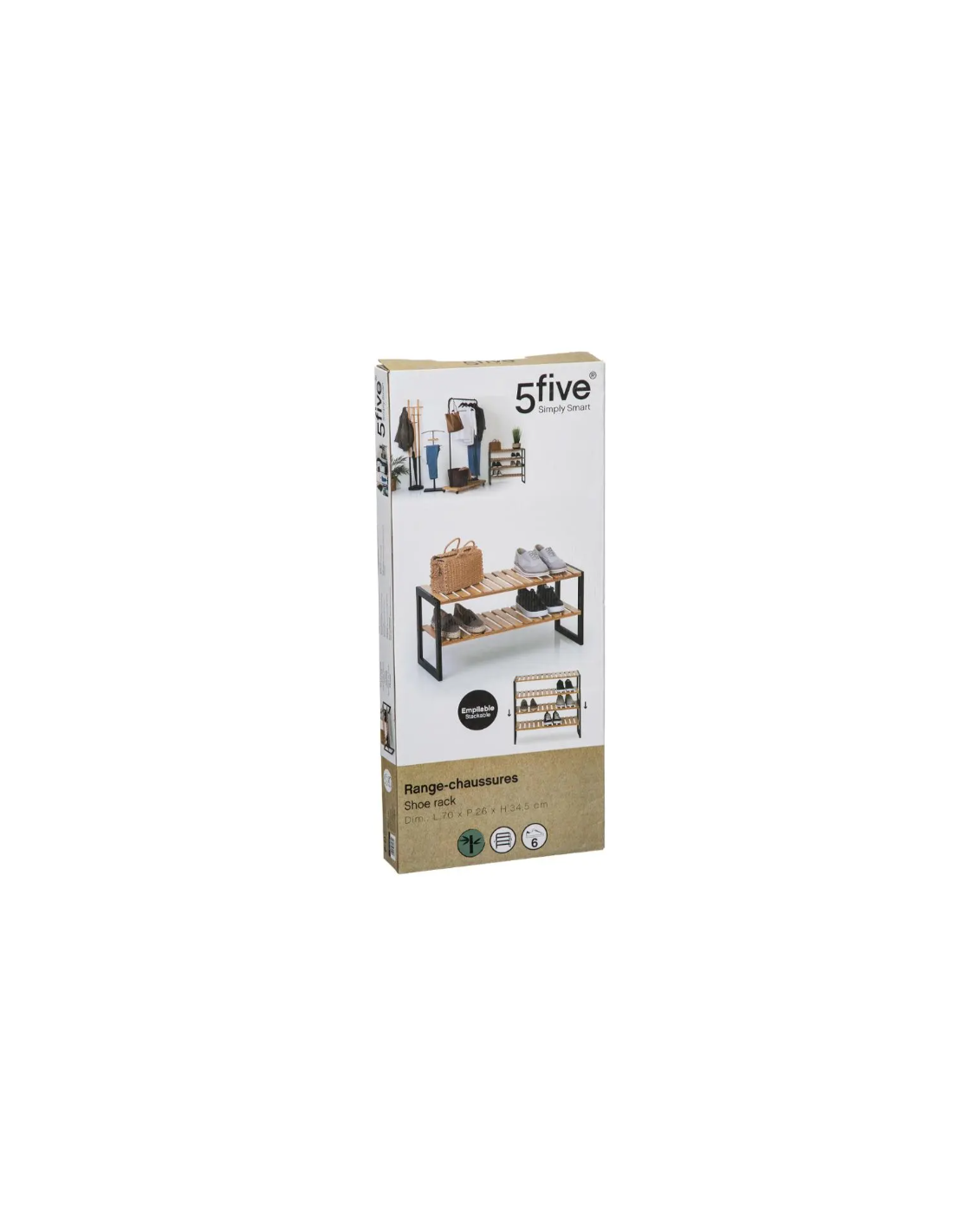SCARPIERA 167879 BAMBOO 70X26X35CM 2 PIANI su TreG Ingrosso