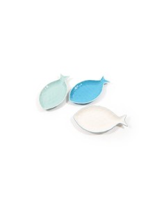 PIATTO PESCE 01877 CERAMICA 26X14,5CM COLORI ASSORTITI su TreG Ingr...