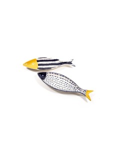 PIATTO PESCE 11890 CERAMICA 37,5X12,5CM ASSORTITO su TreG Ingrosso