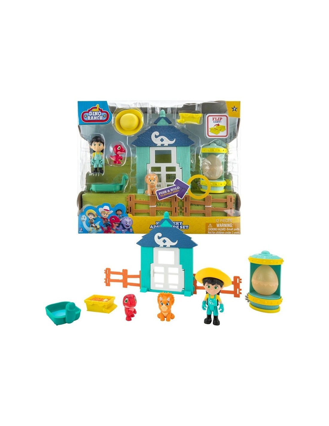 DINO RANCH DNA04000 PLAYSET INCUBATRICE CON PERSONAGGIO su TreG Ing...