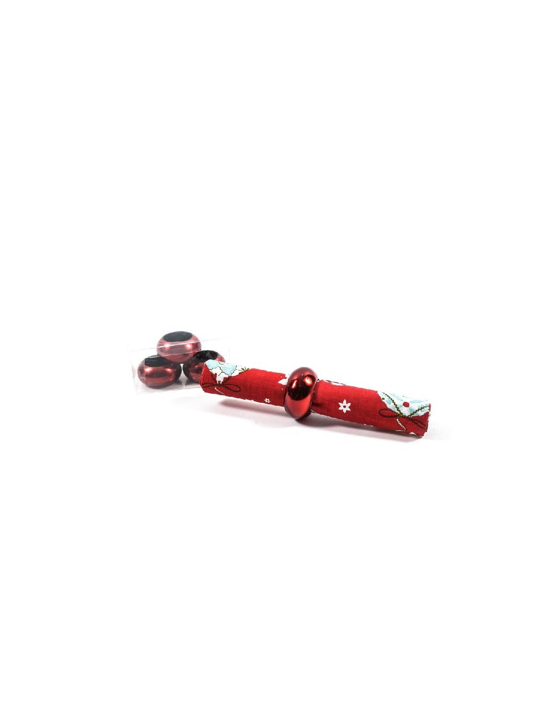 SET 4 PORTATOVAGLIOLI METALLO ROSSO D6CM su TreG Ingrosso
