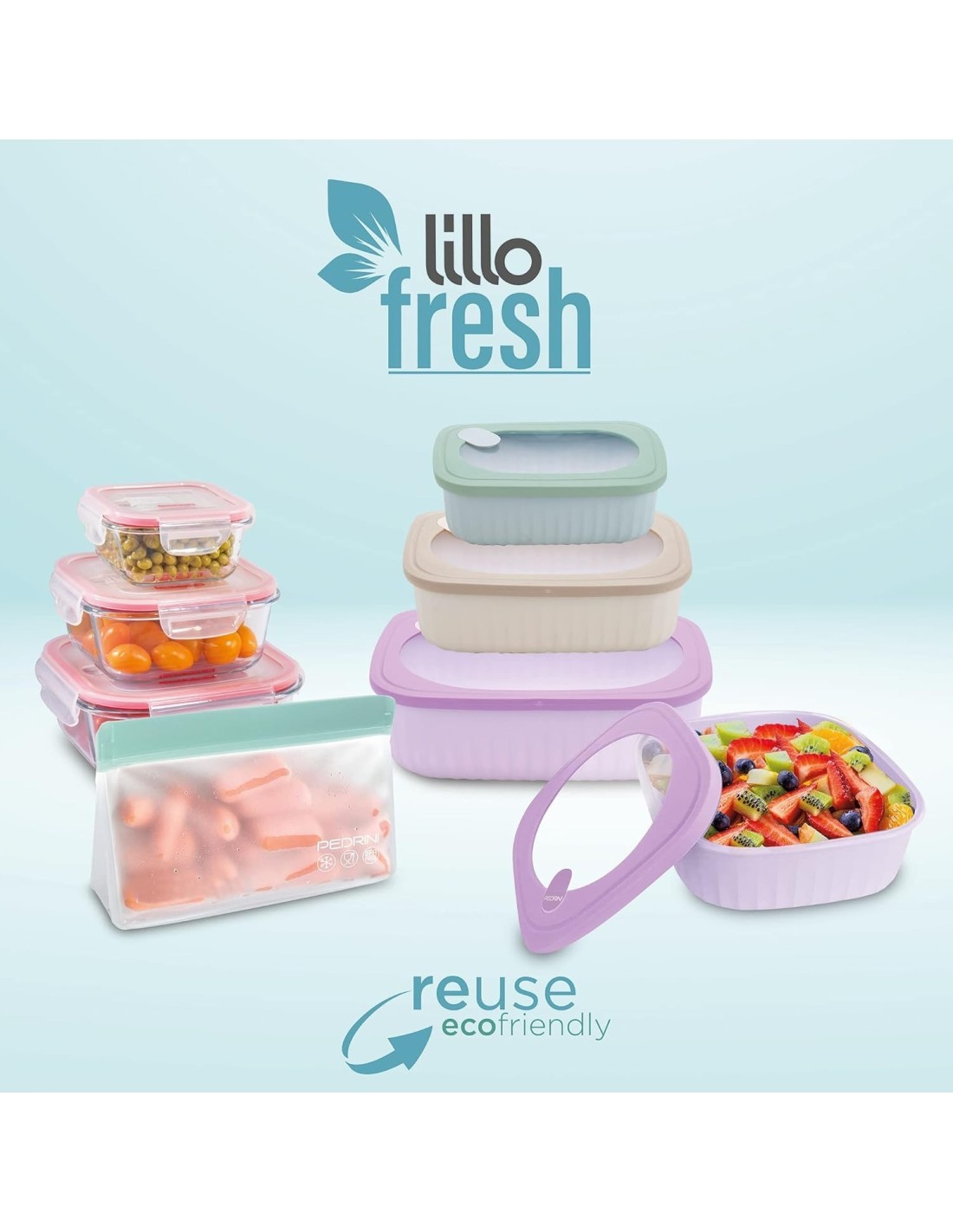 SET 3 CONTENITORI 04GD268 RETTANG CHIUSURA ERMETICA su TreG Ingrosso