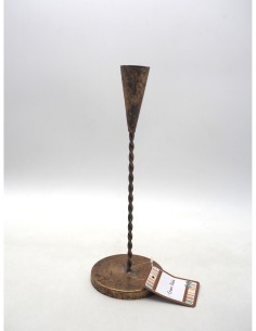 PORTACANDELA METALLO 28,5X9CM ORO BRUNITO su TreG Ingrosso