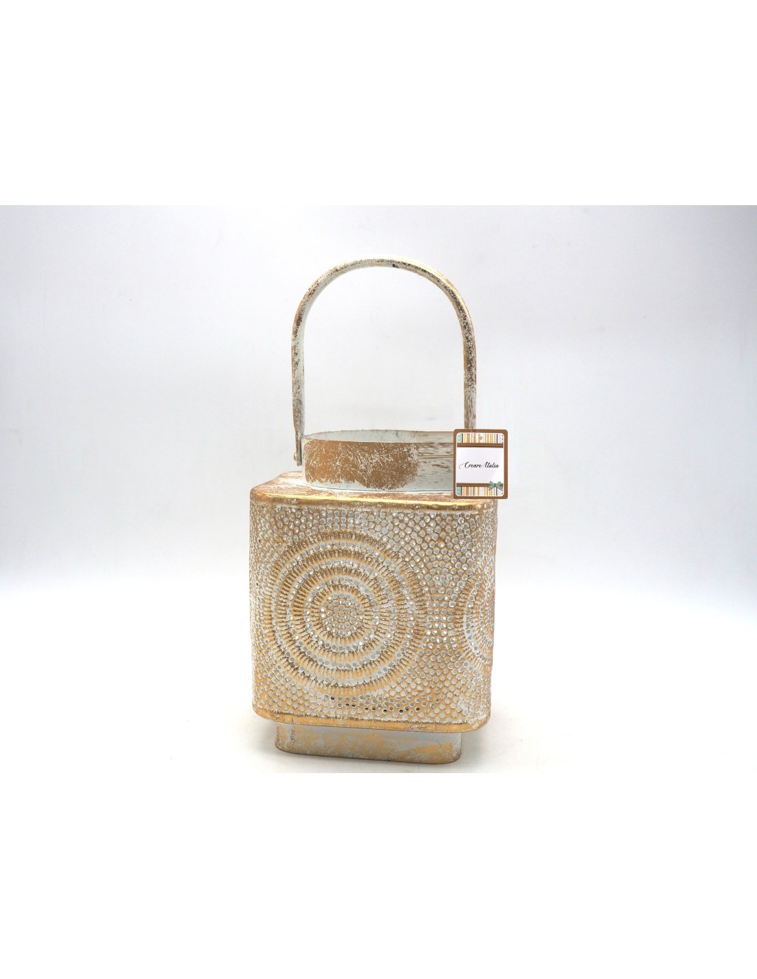 LANTERNA ARABESQUE 20X20X16CM METALLO ORO su TreG Ingrosso