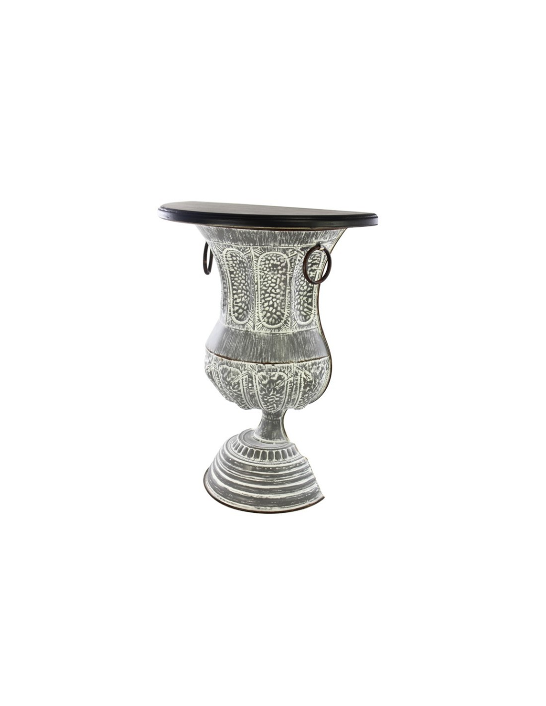 MENSOLA VASO GRIGIO 50X25X65CM METALLO/LEGNO