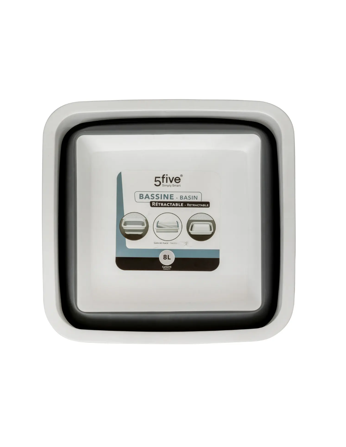 BACINELLA 164752 8LT RETRAIBILE BIANCO/GRIGIO su TreG Ingrosso