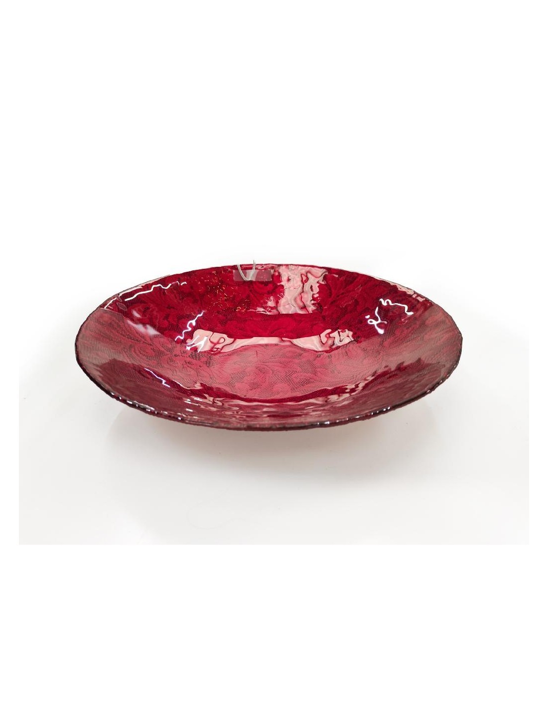 CENTROTAVOLA VETRO ROMANTIC 30CM ROSSO su TreG Ingrosso