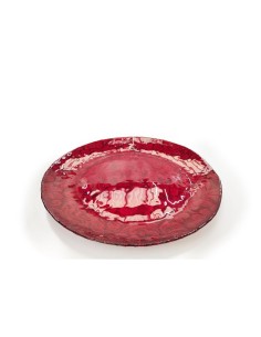 SOTTOPIATTO VETRO ROMANTIC 32CM ROSSO su TreG Ingrosso