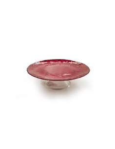 ALZATA VETRO ROMANTIC CON BASE 21X7CM ROSSO su TreG Ingrosso