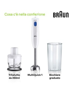 MINIPIMER MQ10201 CON ACCESSORI 450W 0,6LT MULTIQUICK1 su TreG Ingr...