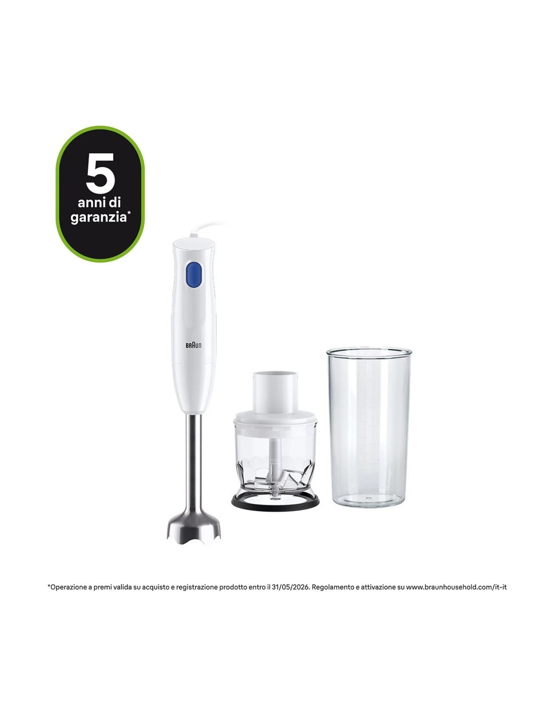 MINIPIMER MQ10201 CON ACCESSORI 450W 0,6LT MULTIQUICK1 su TreG Ingr...