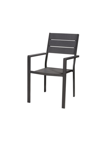 SEDIA TENERIFE C/BRACCIOLI GRIGIO EFFETTO LEGNO su TreG Ingrosso