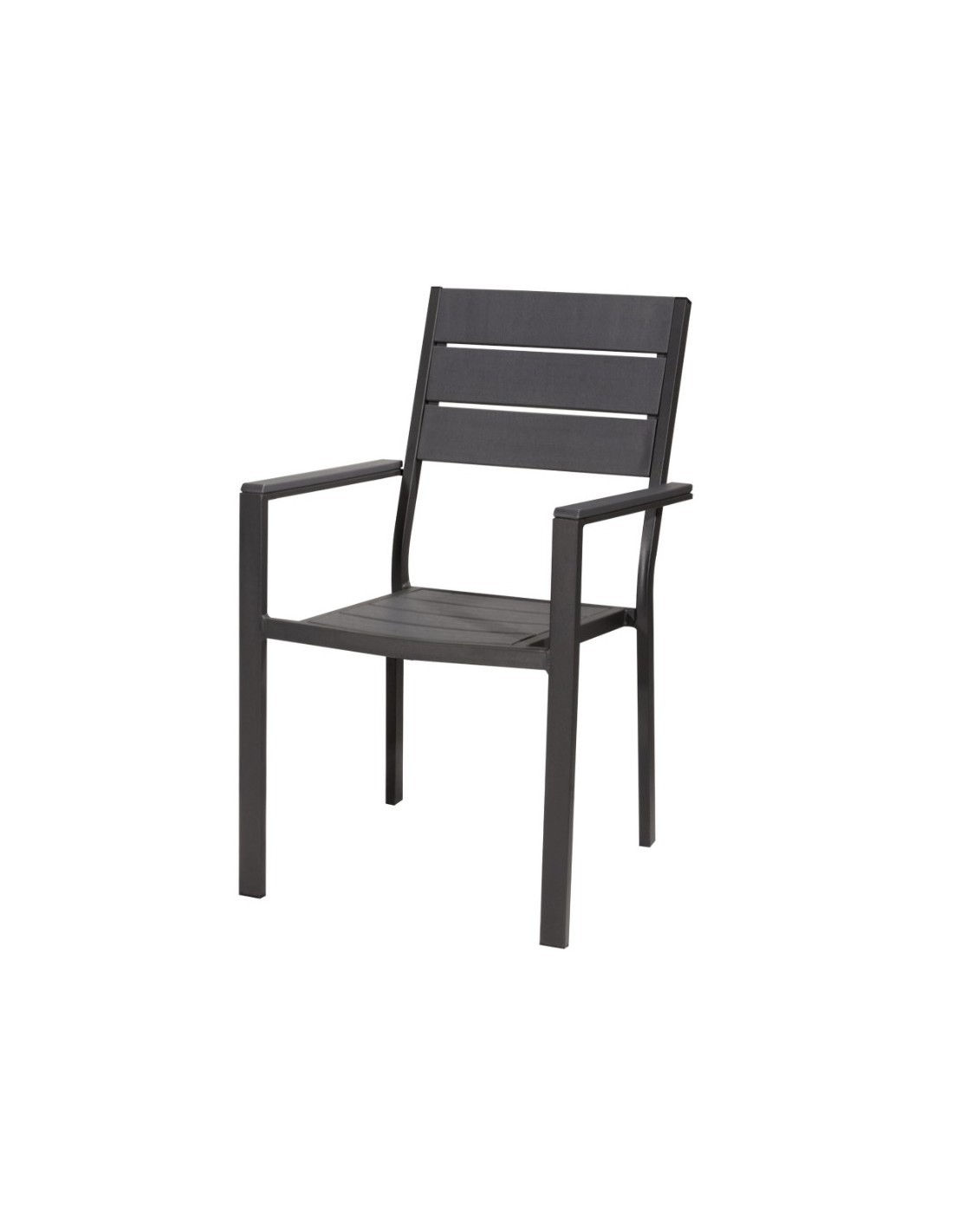 SEDIA TENERIFE C/BRACCIOLI GRIGIO EFFETTO LEGNO su TreG Ingrosso