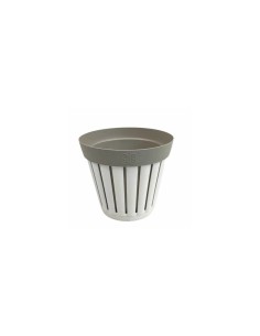 KRETA VASO TONDO 30CM BIANCO/TORTORA su TreG Ingrosso