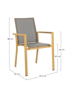SEDIA 0663300 KONNOR SENAPE CON BRACCIOLI su TreG Ingrosso