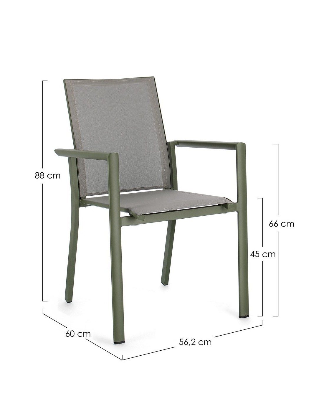 SEDIA 0663302 KONNOR VERDE CON BRACCIOLI su TreG Ingrosso