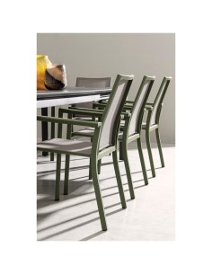 SEDIA 0663302 KONNOR VERDE CON BRACCIOLI su TreG Ingrosso