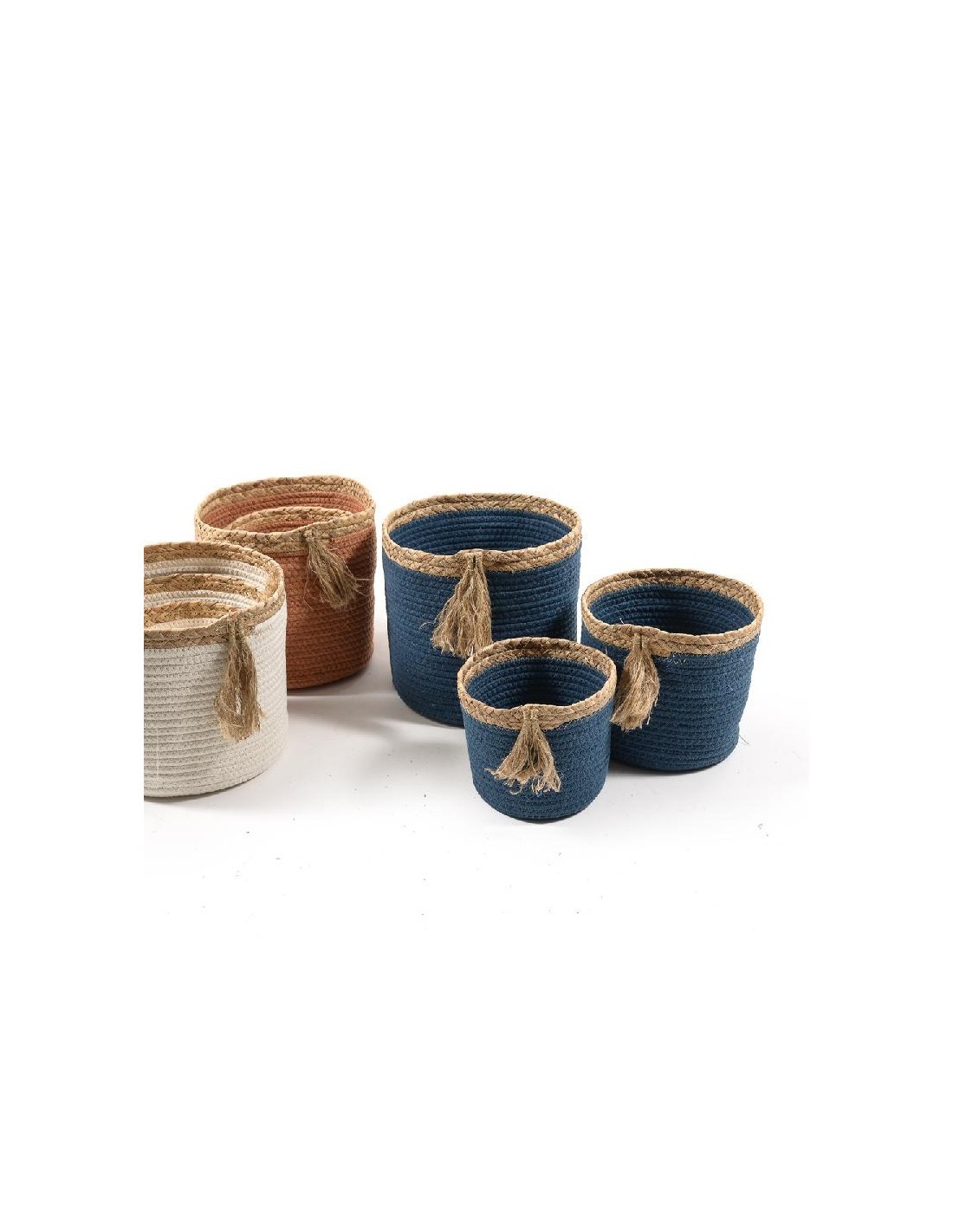 CESTA 17564 3 MIS CORDA 25X23CM COLORI ASSORTITI su TreG Ingrosso