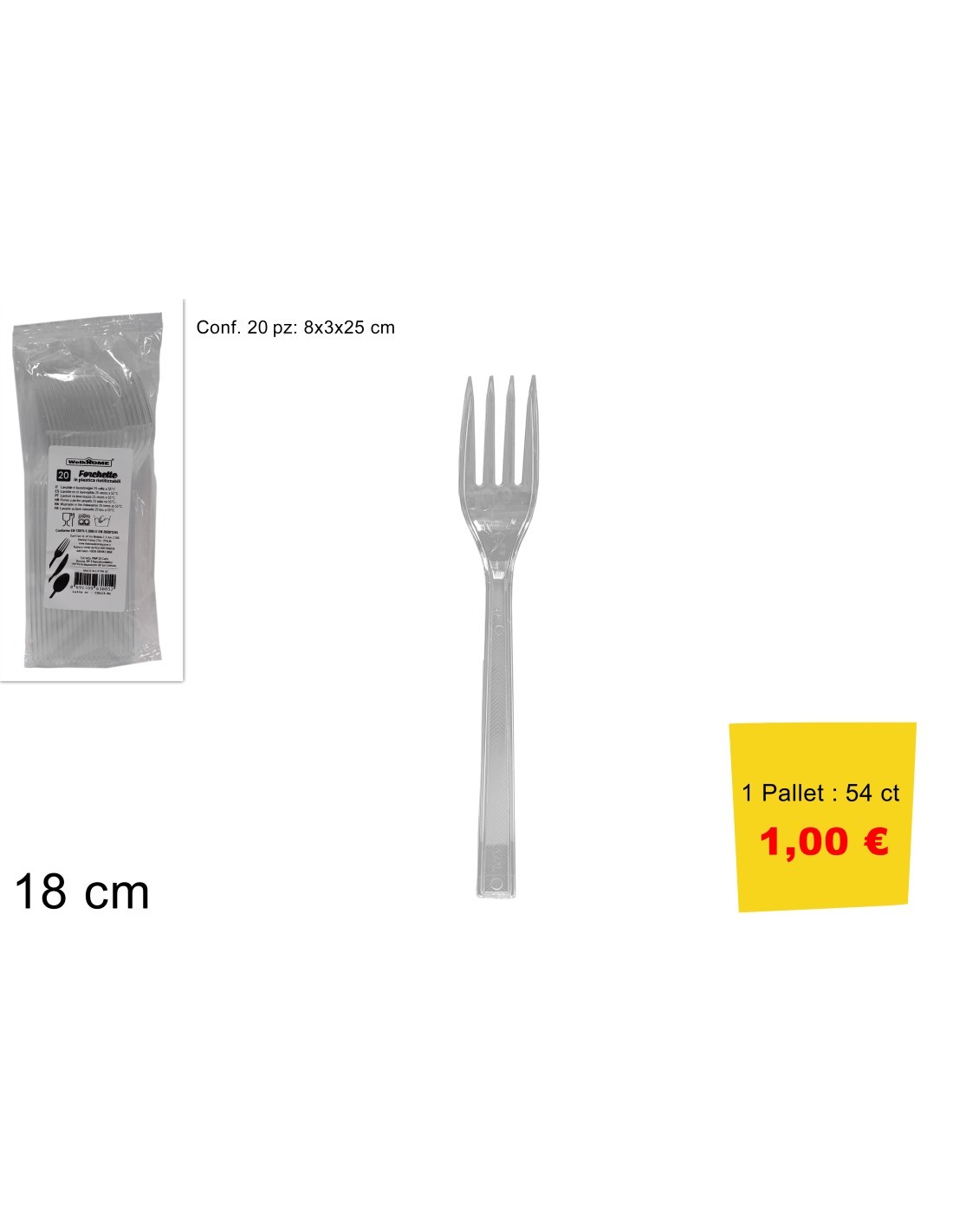 CONF 20 FORCHETTE PLASTICA 638052 RIUTILIZZABILI su TreG Ingrosso