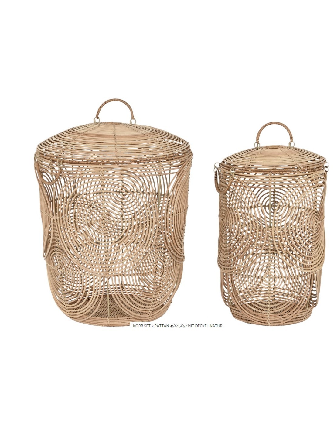 CESTA LD206490 2 MIS RATTAN 45X45X57CM NATURALE su TreG Ingrosso