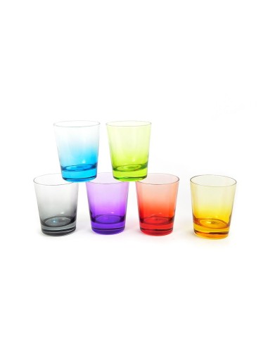 CONF 6 BICCHIERI 31638 CONIC VETRO 258CC COLORI ASSORTITI su TreG I...