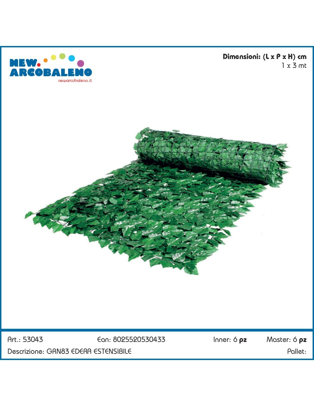 EDERA ARTIFICIALE 53043 1X3MT su TreG Ingrosso