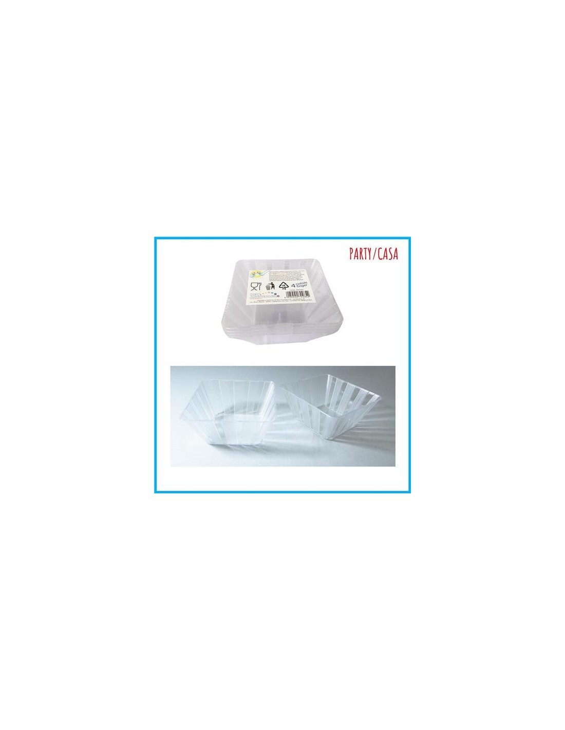 CONF 4 CIOTOLE 70285 9,5X9,5X4,4CM FINGER FOOD su TreG Ingrosso