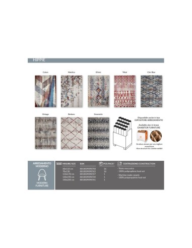 TAPPETO HIPPIE 70X130 su TreG Ingrosso