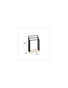 PORTASCIUGAMANI 119311B MDF/BAMBOO NERO 55X24X82CM su TreG Ingrosso