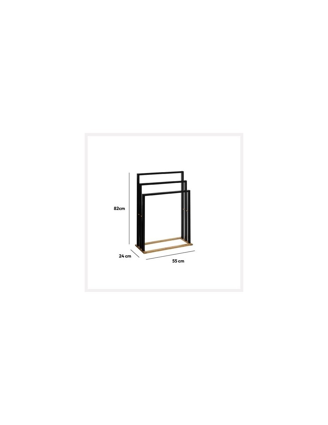 PORTASCIUGAMANI 119311B MDF/BAMBOO NERO 55X24X82CM su TreG Ingrosso