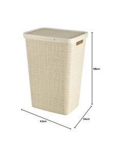 PORTABIANCHERIA JUTA 58LT BIANCO CON COPERCHIO 2