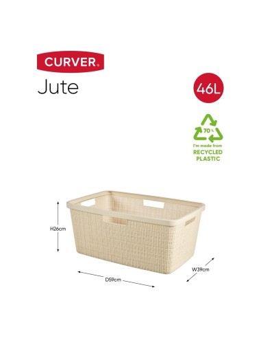 CESTA PORTABIANCHERIA JUTA 46LT BIANCO